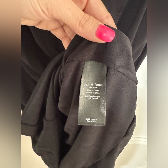 rag & bone Poppy Draped Mini Dress in Black - Picture 5 of 6